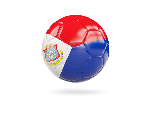 Glossy soccer ball. Download flag icon of Sint Maarten at PNG format