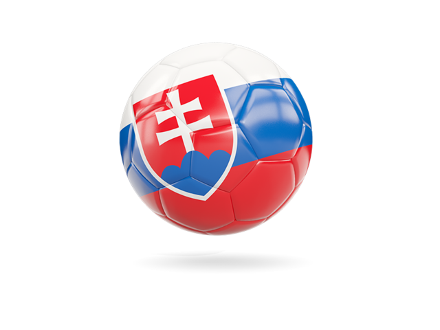 Glossy soccer ball. Download flag icon of Slovakia at PNG format
