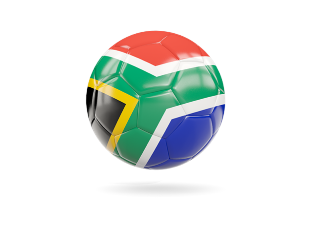 Glossy soccer ball. Download flag icon of South Africa at PNG format