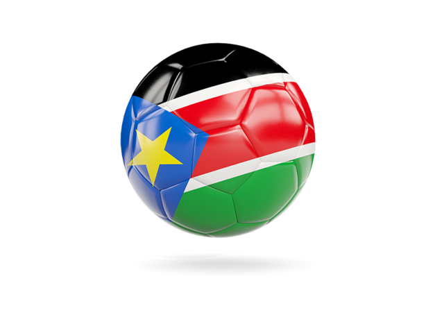 Glossy soccer ball. Download flag icon of South Sudan at PNG format