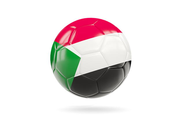 Glossy soccer ball. Download flag icon of Sudan at PNG format