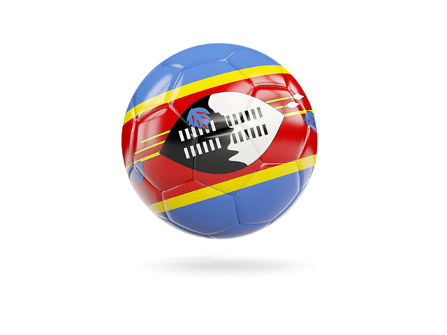Glossy soccer ball. Download flag icon of Swaziland at PNG format