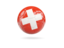 Switzerland. Glossy soccer ball. Download icon.