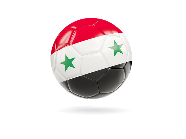 Glossy soccer ball. Download flag icon of Syria at PNG format