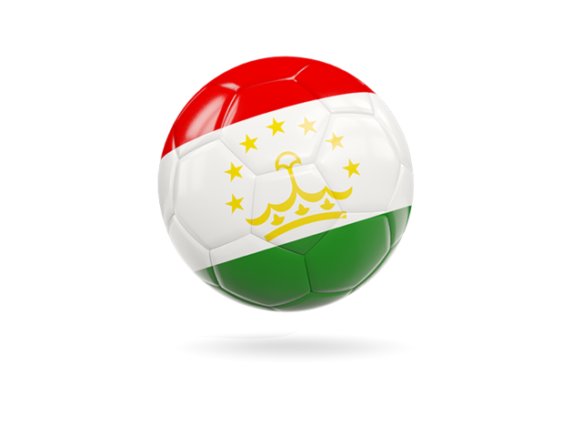 Glossy soccer ball. Download flag icon of Tajikistan at PNG format