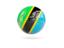 Tanzania. Glossy soccer ball. Download icon.