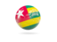 Togo. Glossy soccer ball. Download icon.