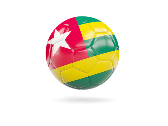 Glossy soccer ball. Download flag icon of Togo at PNG format