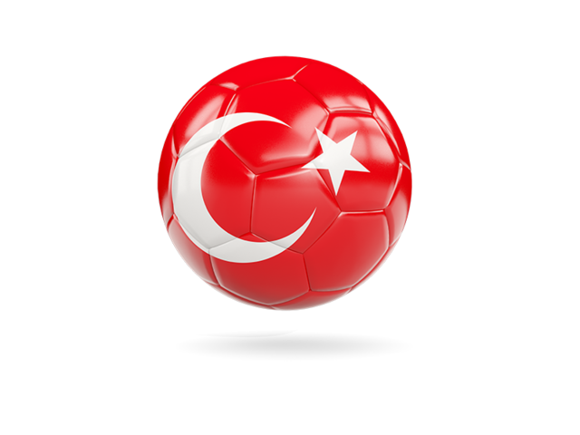 Glossy soccer ball. Download flag icon of Turkey at PNG format