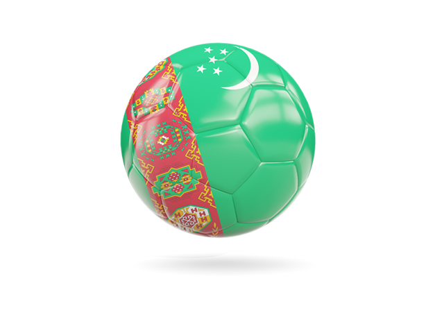 Glossy soccer ball. Download flag icon of Turkmenistan at PNG format