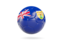 Turks and Caicos Islands. Glossy soccer ball. Download icon.