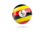 Uganda. Glossy soccer ball. Download icon.