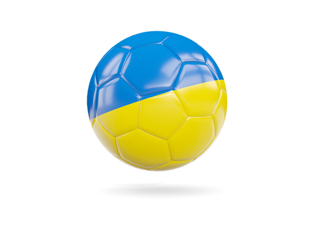 Glossy soccer ball. Download flag icon of Ukraine at PNG format