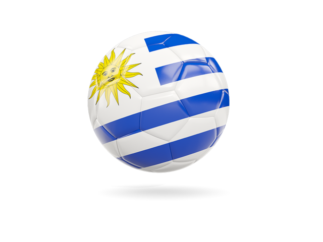 Glossy soccer ball. Download flag icon of Uruguay at PNG format