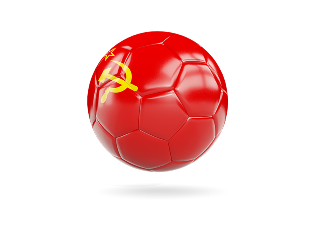 Glossy soccer ball. Download flag icon of Soviet Union at PNG format