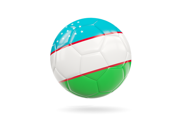 Glossy soccer ball. Download flag icon of Uzbekistan at PNG format