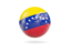Venezuela. Glossy soccer ball. Download icon.