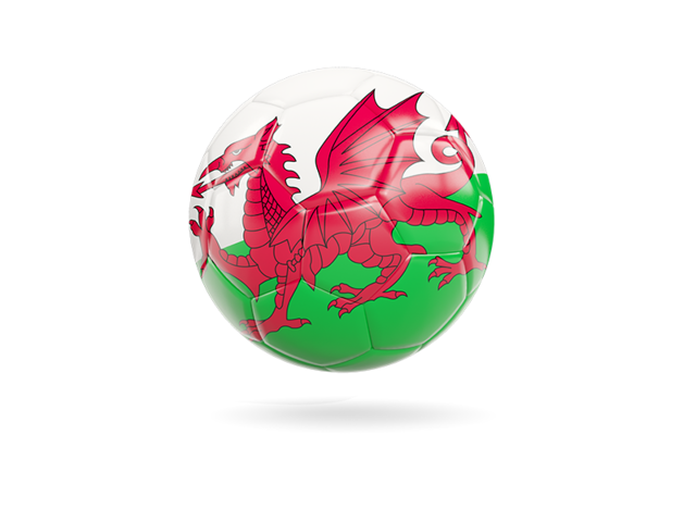 Glossy soccer ball. Download flag icon of Wales at PNG format