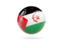 Western Sahara. Glossy soccer ball. Download icon.