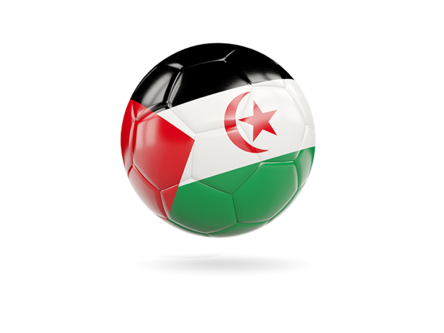 Glossy soccer ball. Download flag icon of Western Sahara at PNG format