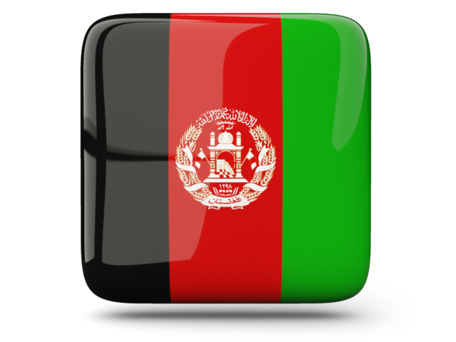 Glossy square icon. Download flag icon of Afghanistan at PNG format