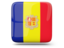 Andorra. Glossy square icon. Download icon.