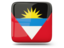 Antigua and Barbuda. Glossy square icon. Download icon.