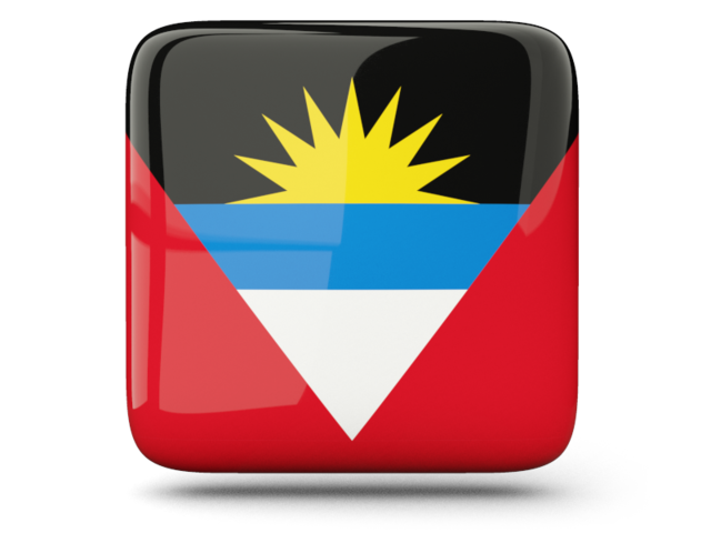 Glossy square icon. Download flag icon of Antigua and Barbuda at PNG format
