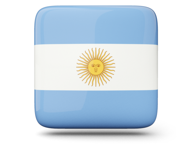 Glossy square icon. Download flag icon of Argentina at PNG format