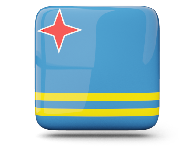 Glossy square icon. Download flag icon of Aruba at PNG format