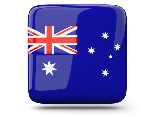 Glossy square icon. Download flag icon of Australia at PNG format