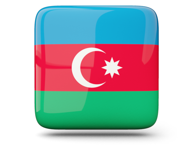 Glossy square icon. Download flag icon of Azerbaijan at PNG format