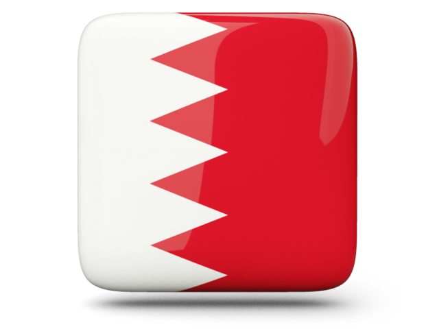 Glossy square icon. Download flag icon of Bahrain at PNG format