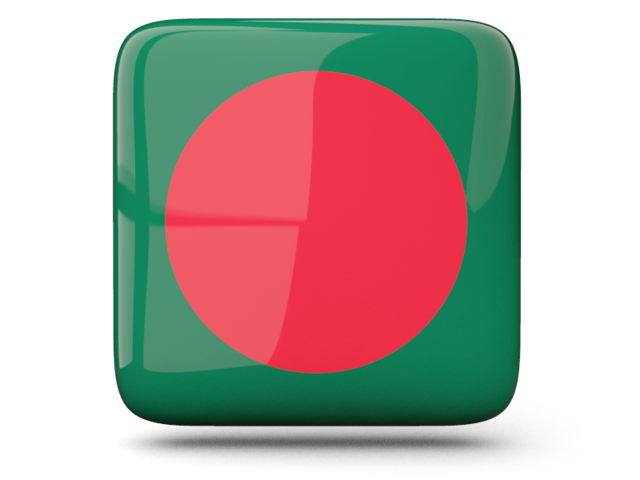 Глянцевая квадратная иконка. Скачать флаг. Бангладеш