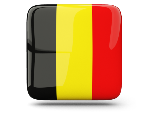 Glossy square icon. Download flag icon of Belgium at PNG format