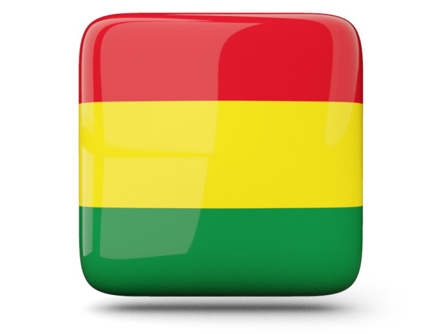 Глянцевая квадратная иконка. Скачать флаг. Боливия