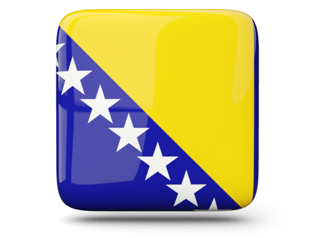 Глянцевая квадратная иконка. Скачать флаг. Босния и Герцеговина