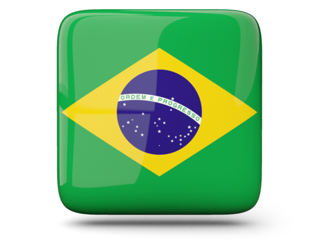 Глянцевая квадратная иконка. Скачать флаг. Бразилия
