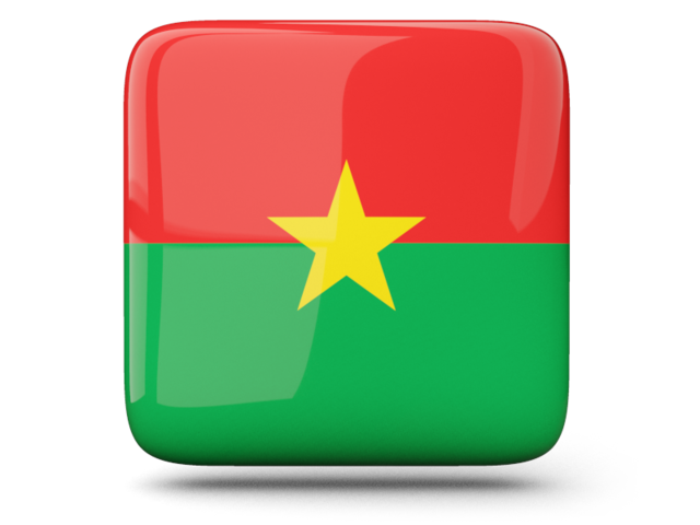 Glossy square icon. Download flag icon of Burkina Faso at PNG format