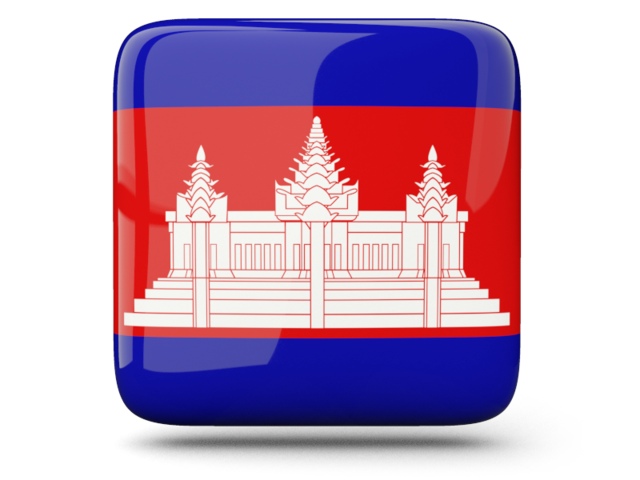 Glossy square icon. Download flag icon of Cambodia at PNG format