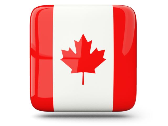 Glossy square icon. Download flag icon of Canada at PNG format
