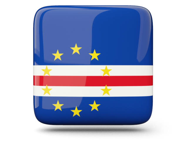 Glossy square icon. Download flag icon of Cape Verde at PNG format