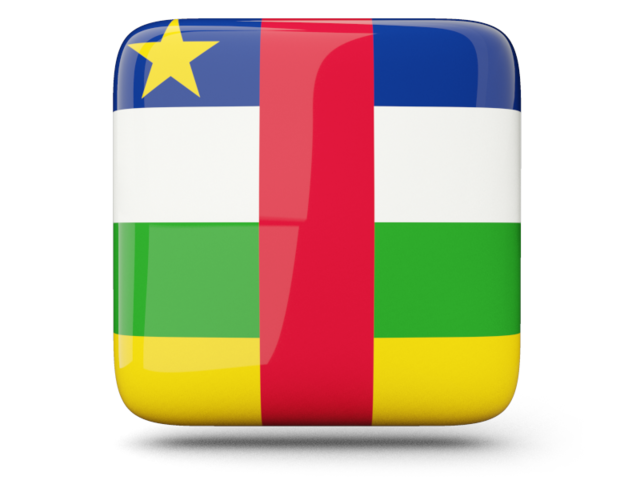 Глянцевая квадратная иконка. Скачать флаг. Центральноафриканская Республика
