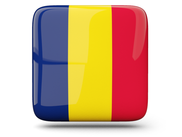 Glossy square icon. Download flag icon of Chad at PNG format