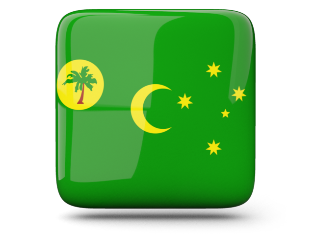Glossy square icon. Download flag icon of Cocos Islands at PNG format