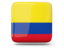Colombia. Glossy square icon. Download icon.