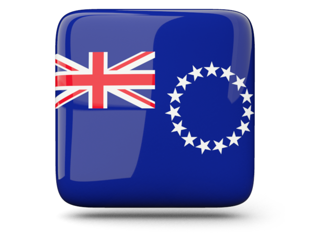 Glossy square icon. Download flag icon of Cook Islands at PNG format