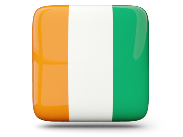 Glossy square icon. Download flag icon of Cote d'Ivoire at PNG format