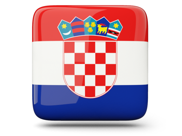 Glossy square icon. Download flag icon of Croatia at PNG format