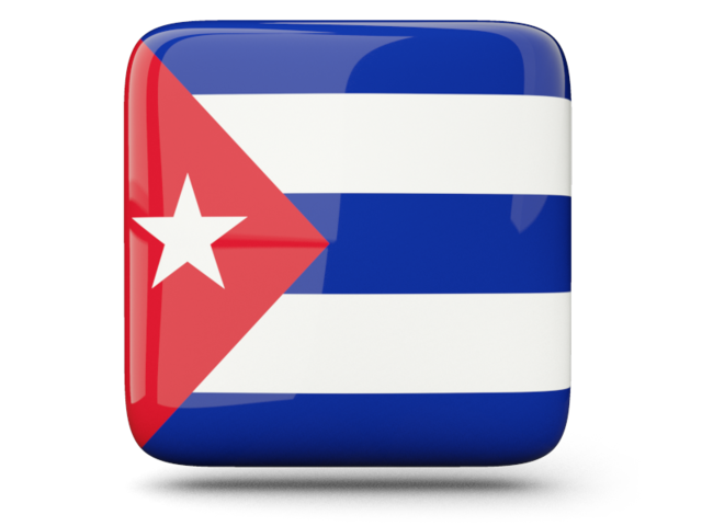 Глянцевая квадратная иконка. Скачать флаг. Куба